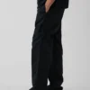 Pantalon ample et fuselé en lin et coton