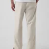 Pantalon ample et fuselé en lin et coton