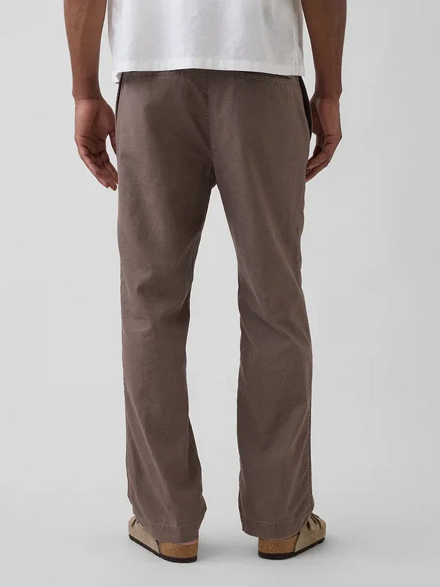 Pantalon ample et fuselé en lin et coton