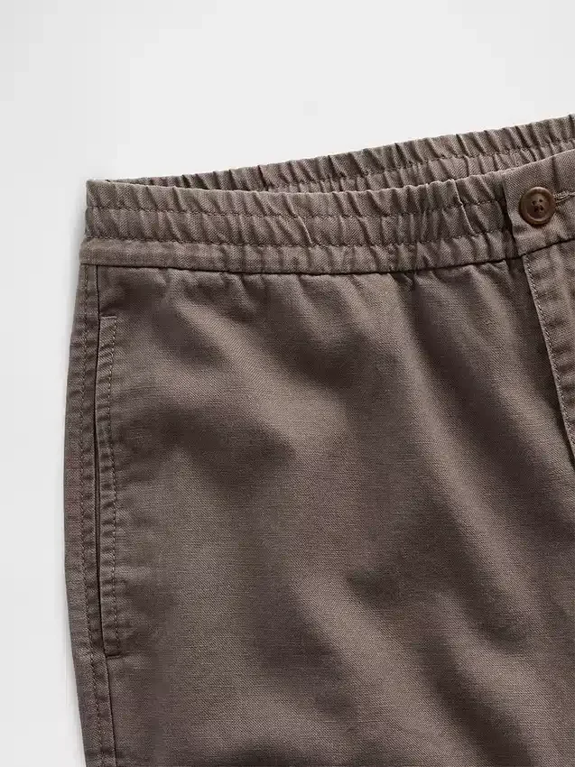 Pantalon ample et fuselé en lin et coton