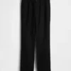 Pantalon ample et fuselé en lin et coton