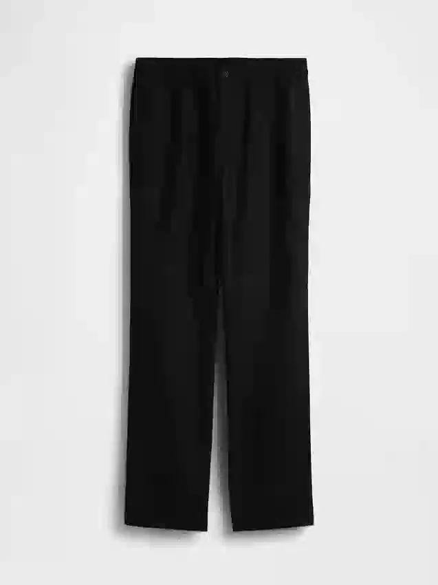 Pantalon ample et fuselé en lin et coton