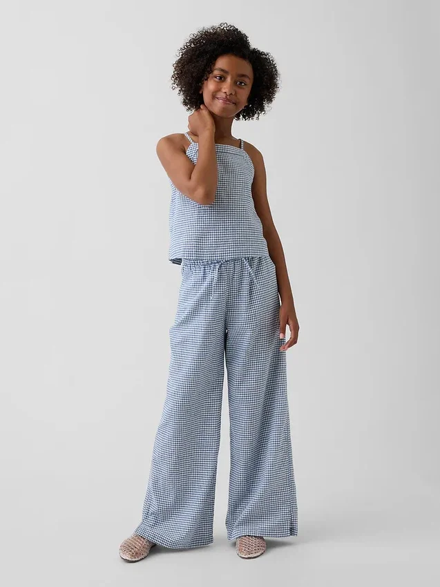 Pantalon ample facile à enfiler en lin et coton pour enfants