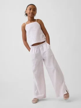 Pantalon ample facile à enfiler en lin et coton pour enfants