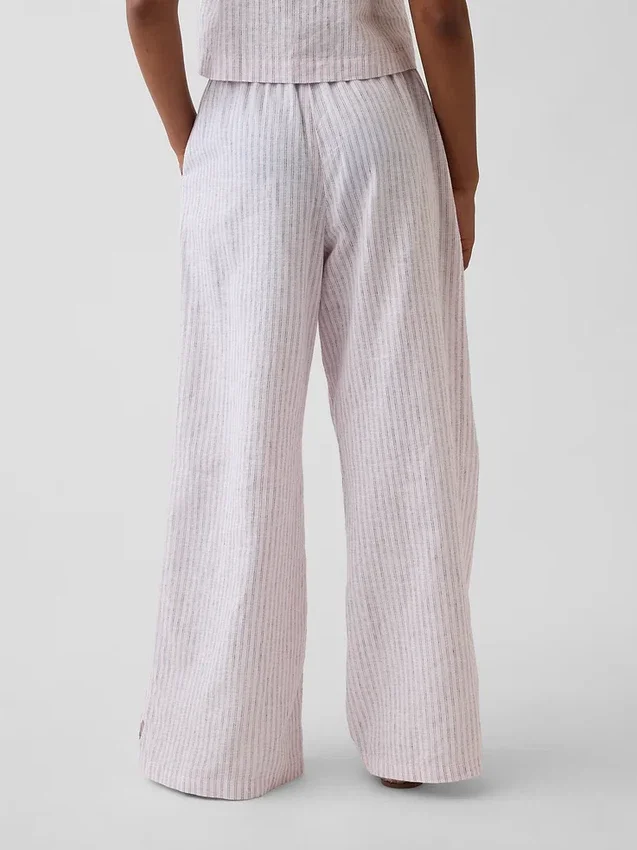 Pantalon ample facile à enfiler en lin et coton pour enfants