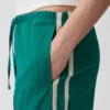 Pantalon ample à rayures en popeline de coton bio