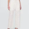 Pantalon ample à taille mi-haute et œillets