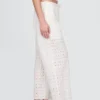 Pantalon ample à taille mi-haute et œillets
