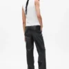Pantalon ample taille moyenne en cuir vegan
