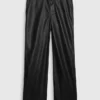 Pantalon ample taille moyenne en cuir vegan