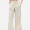 Pantalon baggy en velours côtelé à taille moyenne