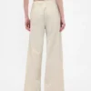 Pantalon baggy en velours côtelé à taille moyenne