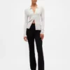 Pantalon bootcut taille haute en double tricot
