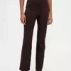 Pantalon bootcut taille haute en double tricot