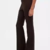 Pantalon bootcut taille haute en double tricot