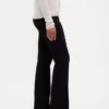 Pantalon bootcut taille haute en double tricot