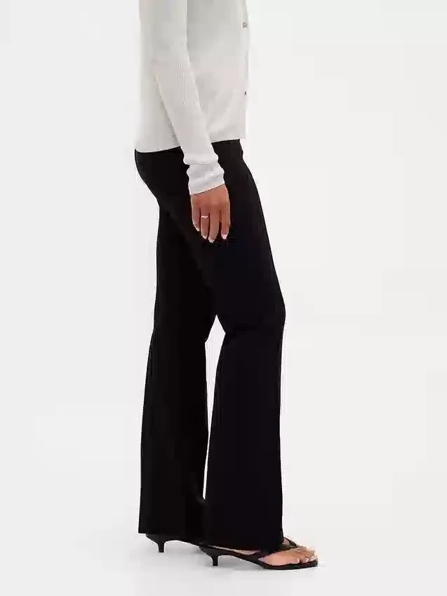 Pantalon bootcut taille haute en double tricot