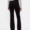 Pantalon bootcut taille haute en double tricot