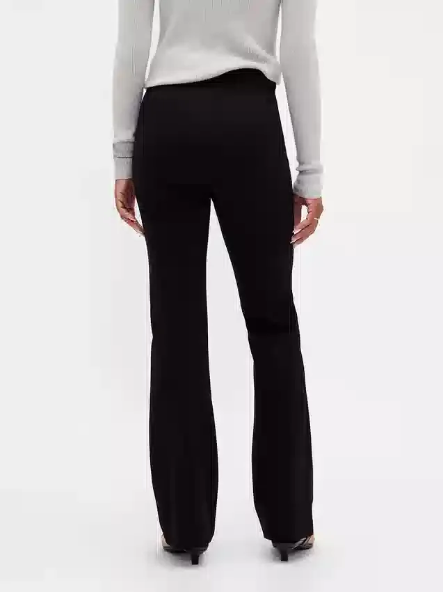 Pantalon bootcut taille haute en double tricot