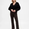 Pantalon bootcut taille haute en double tricot