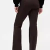 Pantalon bootcut taille haute en double tricot