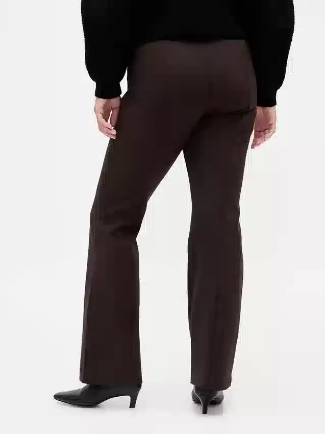 Pantalon bootcut taille haute en double tricot
