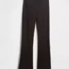 Pantalon bootcut taille haute en double tricot
