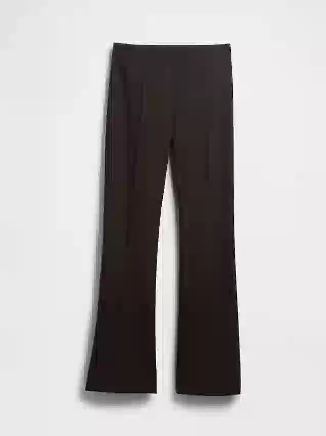 Pantalon bootcut taille haute en double tricot