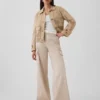 Pantalon cargo baggy en kaki à taille moyenne