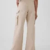 Pantalon cargo baggy en kaki à taille moyenne