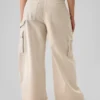 Pantalon cargo baggy en kaki à taille moyenne