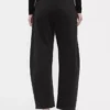 Pantalon à coupe large en sergé, taille mi-haute