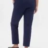 Pantalon court slim à taille haute en double maille