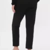 Pantalon court slim à taille haute en double maille