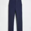 Pantalon court slim à taille haute en double maille