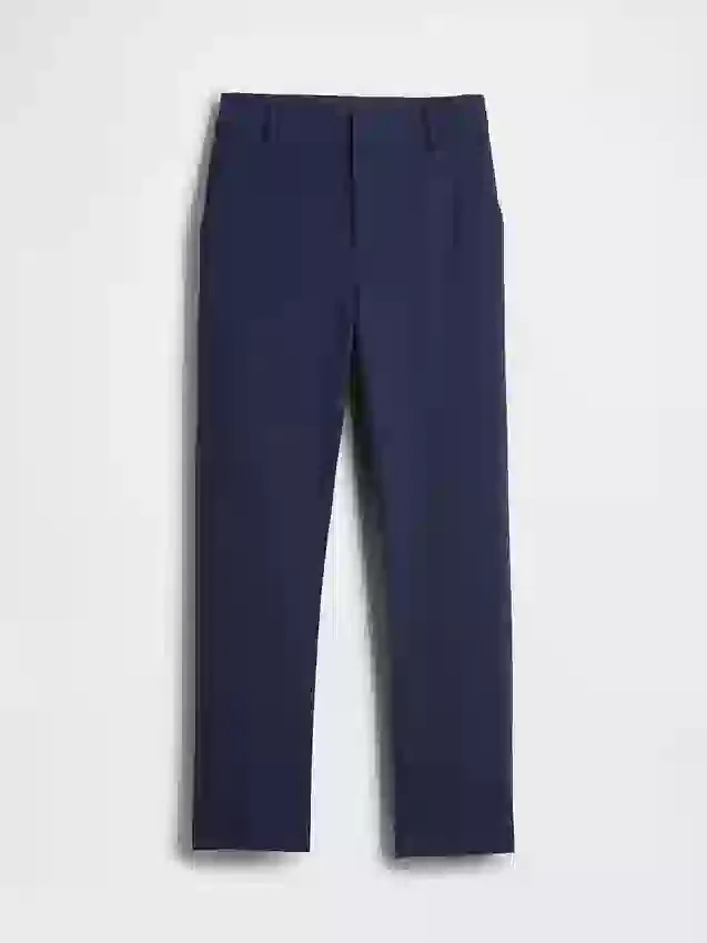 Pantalon court slim à taille haute en double maille