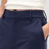 Pantalon court slim à taille haute en double maille