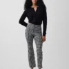 Pantalon court taille haute en maille double