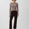 Pantalon court taille haute en maille double