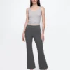 Pantalon court taille haute en maille double