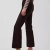 Pantalon court taille haute en maille double