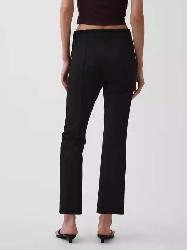 Pantalon court taille haute en maille double