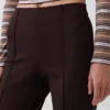 Pantalon court taille haute en maille double