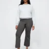Pantalon court taille haute en maille double