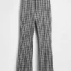 Pantalon court taille haute en maille double