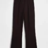Pantalon court taille haute en maille double