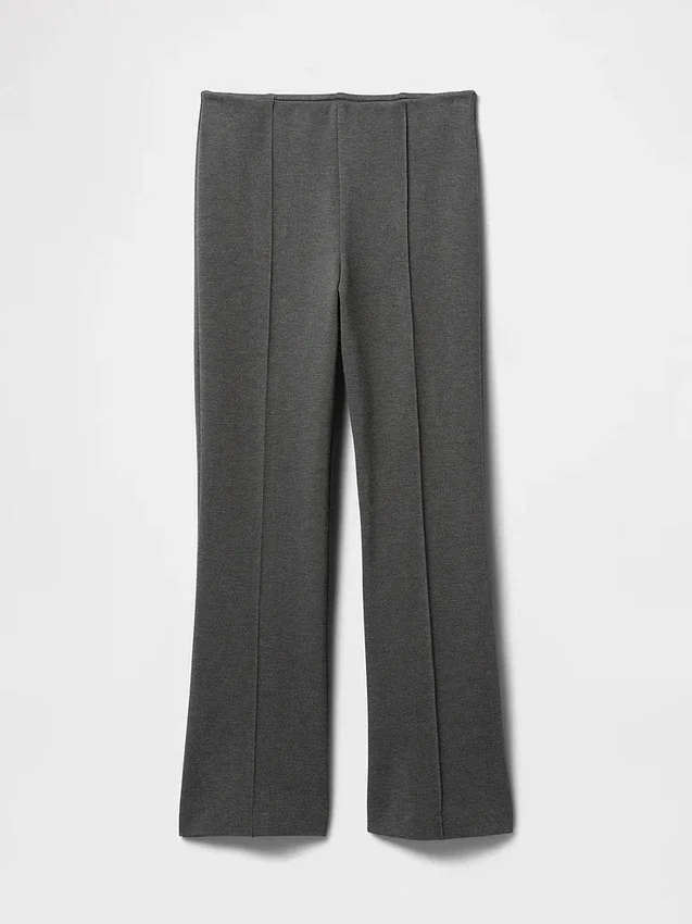 Pantalon court taille haute en maille double