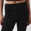 Pantalon court taille haute en maille double