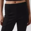 Pantalon court taille haute en maille double