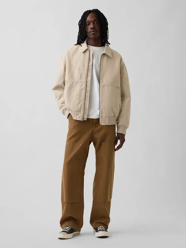 Pantalon de charpentier ample en toile des années 90 avec renforts aux genoux